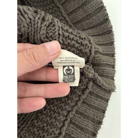 Madewell Olive Green Sweater Vest Size XS Chunky Cable Knit Patchwork Grandpa - Picture 11 of 11